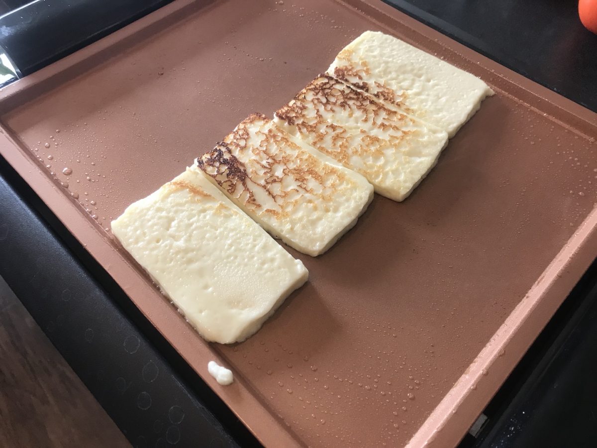 White Spanish Cheese On Grill